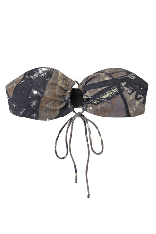 Forest Camo Loop Tie Yoga/Swim Bra