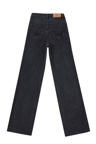 TALL Wide Leg Nap Jeans for Big Butts Black Denim