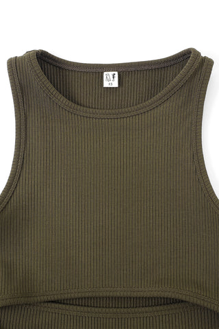 Underboob Tencel Rib Tank Coffee