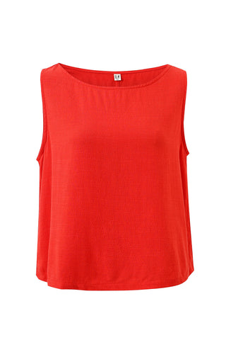 Soft Linen Shift Tank Red