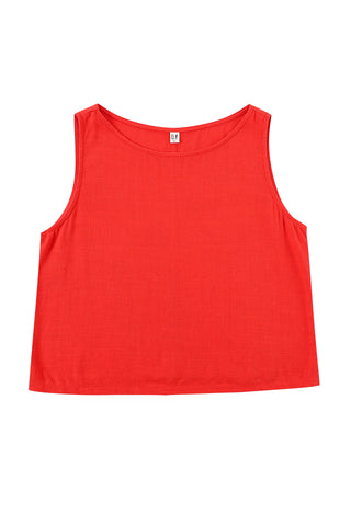 Soft Linen Shift Tank Red