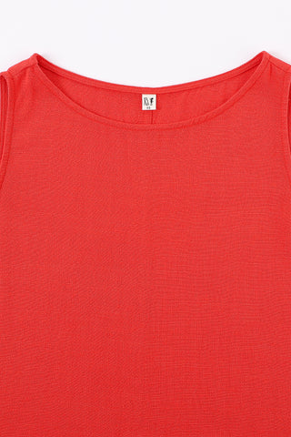 Soft Linen Shift Tank Red