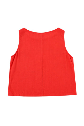 Soft Linen Shift Tank Red