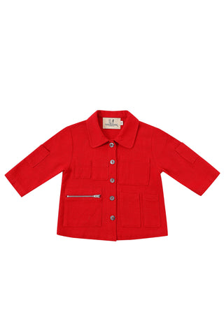 Kid's Adventure Linen Jacket Red