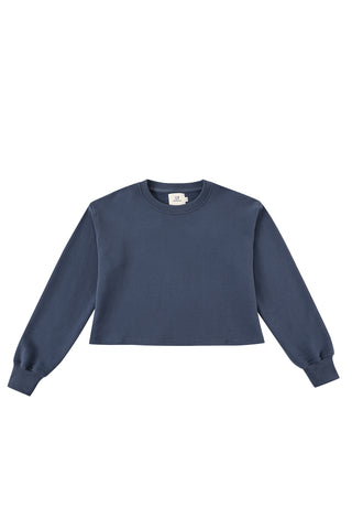 Military Crew Crop Sweatshirt Navy