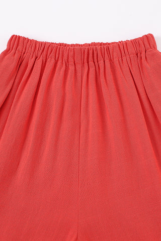 Red Soft Linen Pants