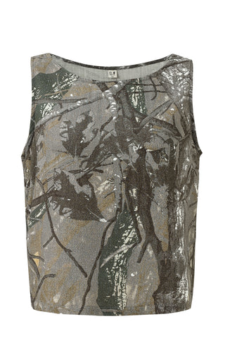 Forest Camo Linen Shift Tank