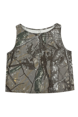 Forest Camo Linen Shift Tank