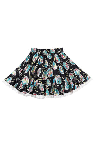 Baseballs Linen Petticoat Mini Skirt