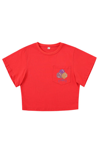 Red Balloon Cross Stitch Tommy Tee