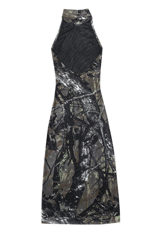 Forest Camo Halter Mesh Dress