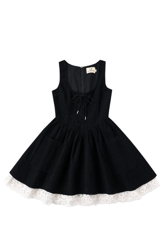 Farm Chores Mini Dress Black