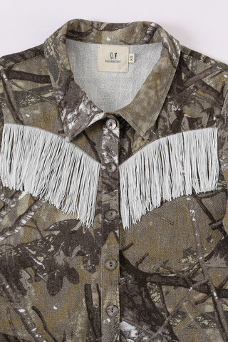 Forest Camo Fringe Blouse