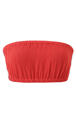 Sporty Red Soft Linen Tube Top