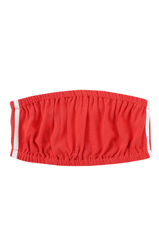 Sporty Red Soft Linen Tube Top