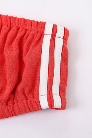 Sporty Red Soft Linen Tube Top