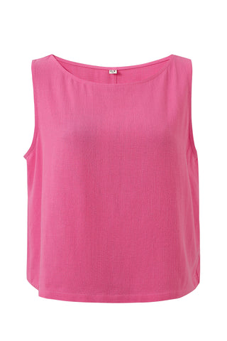 Soft Linen Shift Tank Pink