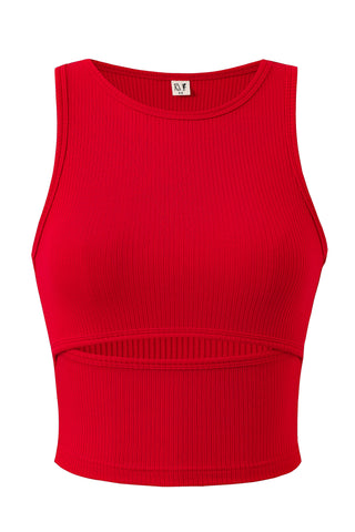 Underboob Tencel Rib Tank Maraschino