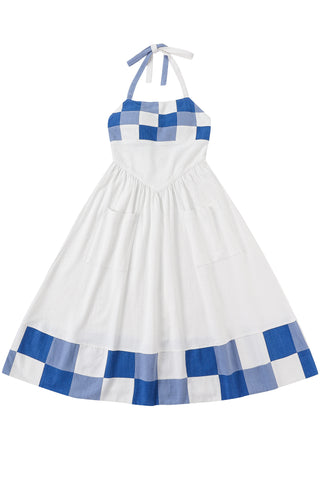 Mama Mia Apron Dress Blue/White