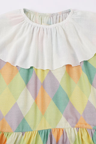 Circus Mouse Linen Collar Dress