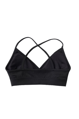 Nipple Piercing Black Crossback Yoga/Swim Bra