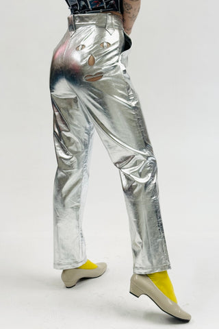 SAMPLE - M Silver Face Cut Out Trousers