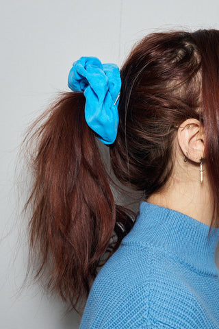 Blue Cupro Jumbo Scrunchie