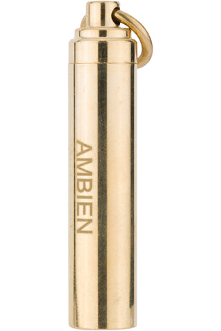 AMBIEN Brass Pill Holder Keychain