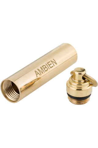 AMBIEN Brass Pill Holder Keychain