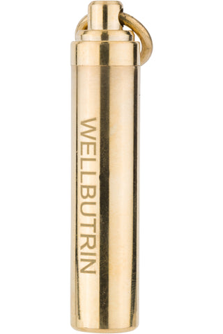 WELLBUTRIN Brass Pill Holder Keychain