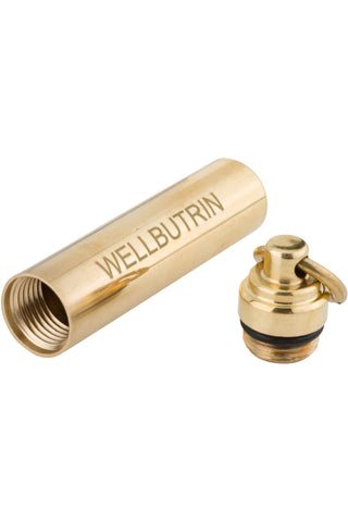 WELLBUTRIN Brass Pill Holder Keychain